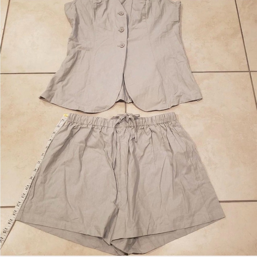 Commense drawstring split casual short set NWT - image 8